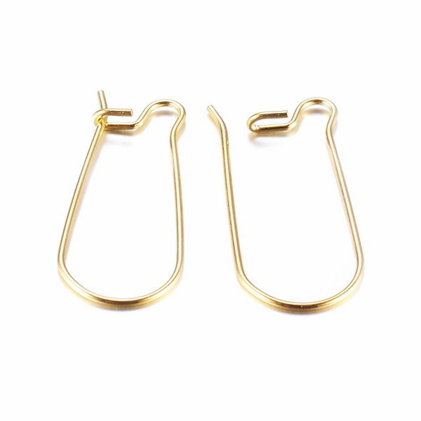 Tortite cercei otel inoxidabil 304 placate cu aur 18K, cu inchidere la spate, 25x12x0.7mm 2 buc