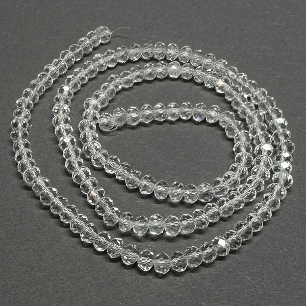 Cristale rondele  4x3mm, transparente-sir 140 buc 1 buc