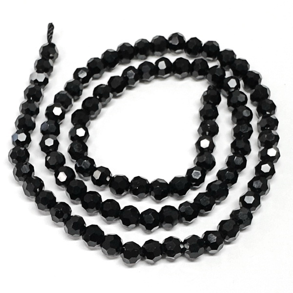 Cristale rondele 4x3.5mm, negre-sir 90 buc 1 buc