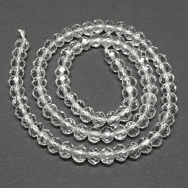 Cristale rondele 6x4.5mm, transparente-sir 85 buc 1 buc