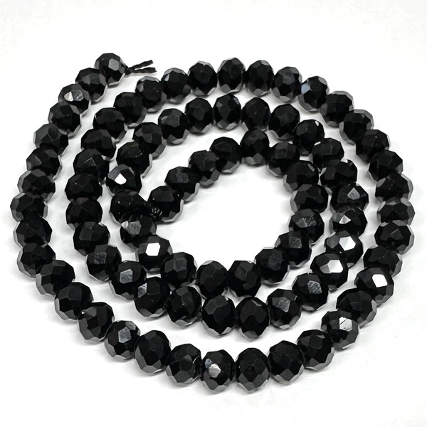 Cristale rondele 6x4.5mm, negre-sir 85 buc 1 buc
