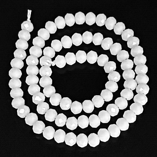 Cristale rondele 6x4.5mm, opace, albe-sir 85 buc 1 buc
