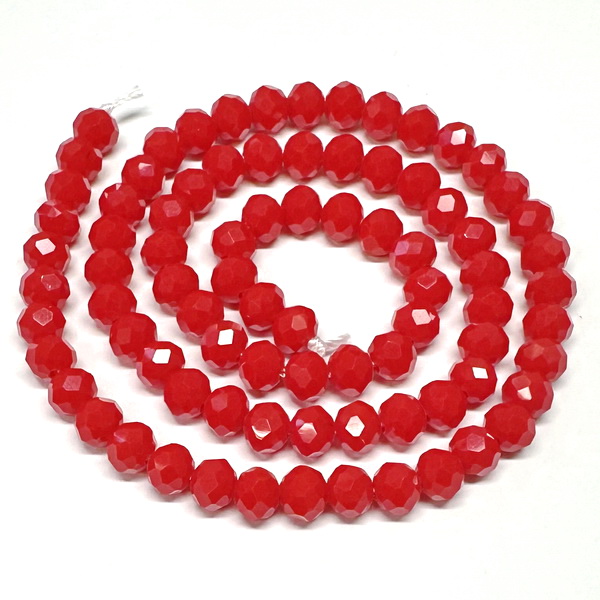 Cristale rondele 6x4.5mm, opace, rosii-sir 85 buc 1 buc