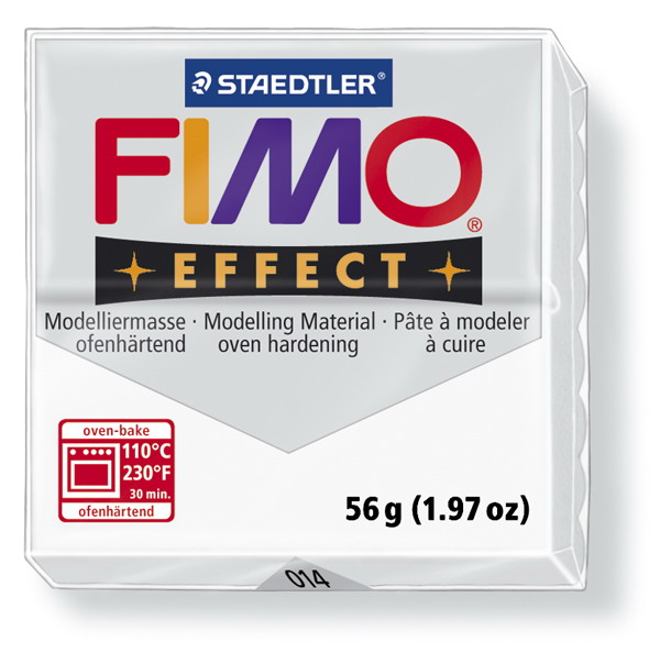 Plastelina fimo effect 56g cod cul 014 alb transp