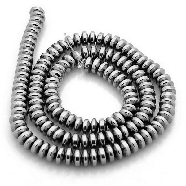 Hematit rondel, 6x2.5mm-sir 127 buc 1 buc