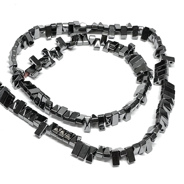 Hematit negru cu 2 orificii, 6x2.5x2~3.5mm-sir 145 buc 1 buc