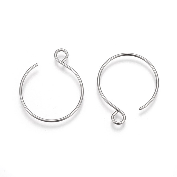 Tortite cercei otel inoxidabil 304, rotunde, 22x18x0.8mm 2 buc