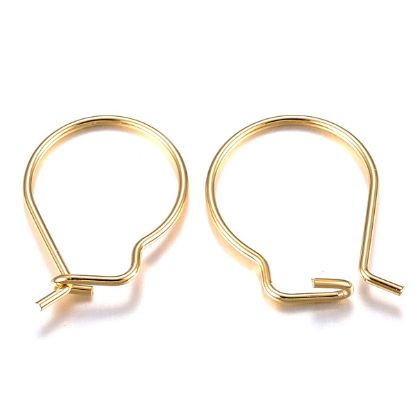 Tortite cercei otel inoxidabil 304 placate cu aur 18K, cu inchidere la spate, 18x13x0.8mm 2 buc