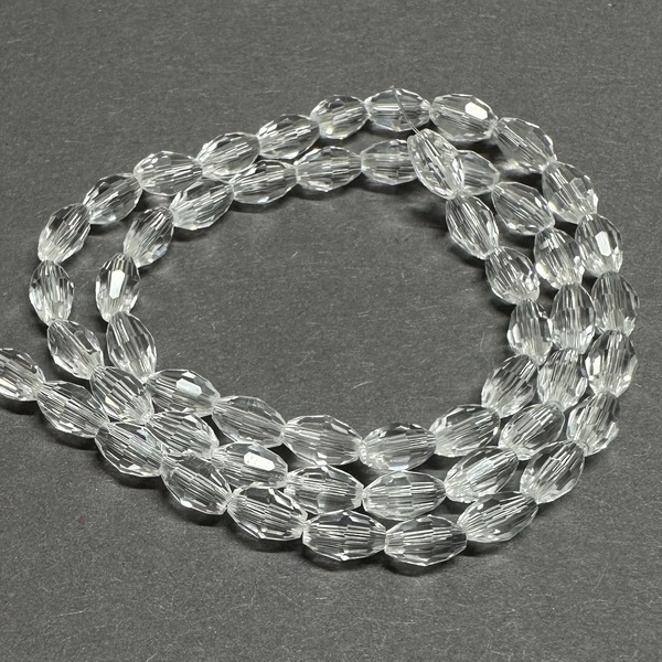 Cristale ovale 6x4mm, transparente-sir 66 buc 1 buc