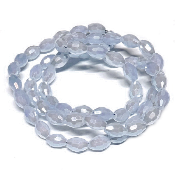 Cristale ovale, lucioase, 6x4mm, bleu-sir 64 buc 1 buc