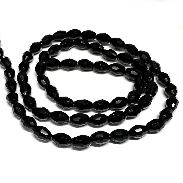 Cristale ovale 6x4mm, negre-sir 65 buc 1 buc