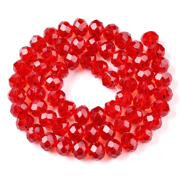 Cristale rondele, 8x6mm, rosii-sir 64 buc 1 buc