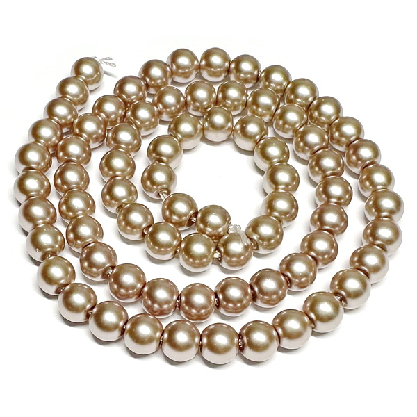 Perle sticla bej-roz, 6mm-sir 72 buc 1 buc