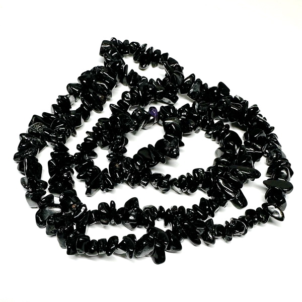 Chips obsidian negru 5~9mm-sir 82 cm 1 buc