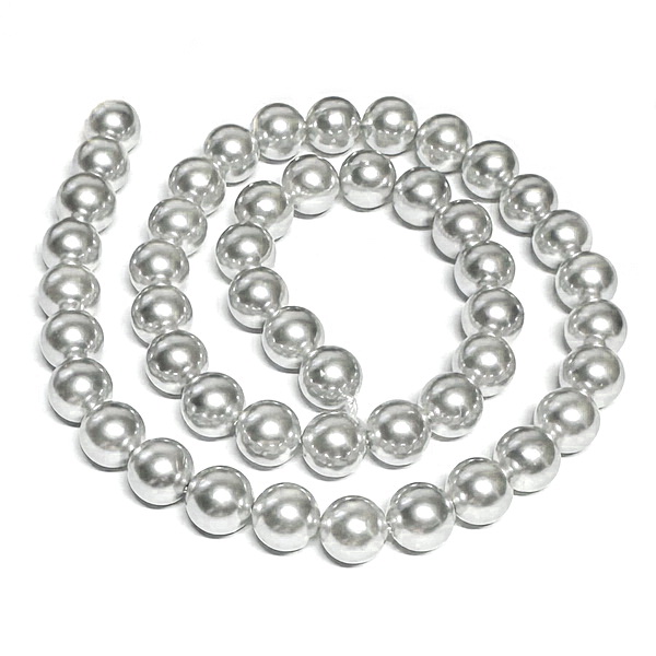 Perle stil Mallorca, argintii, 6mm-sir 68 buc 1 buc