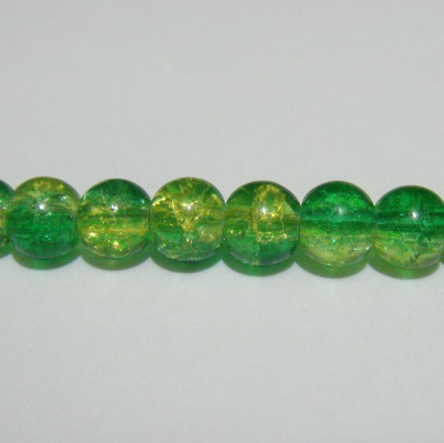 Margele sticla crackle verzi 6 mm