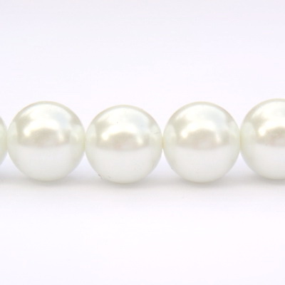 Perle sticla, albe spre crem, 8 mm 10 buc