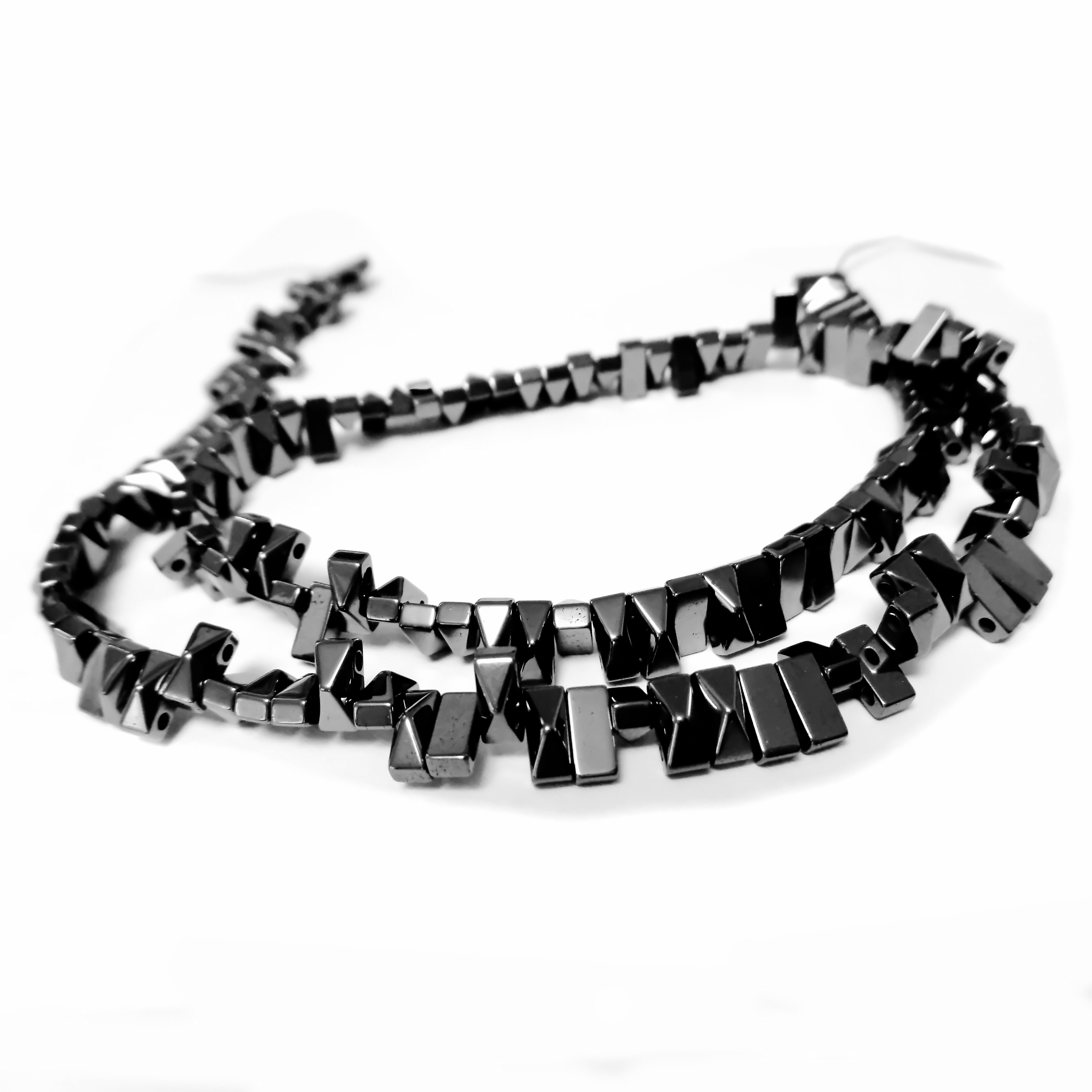 Hematit negru cu 2 orificii, 6x3x2~3.5mm-sir 140 buc 1 buc