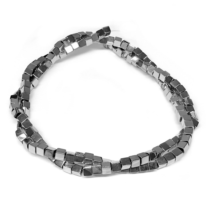 Hematit cubic argintiu 3x3x3mm-sir 130 buc 1 buc