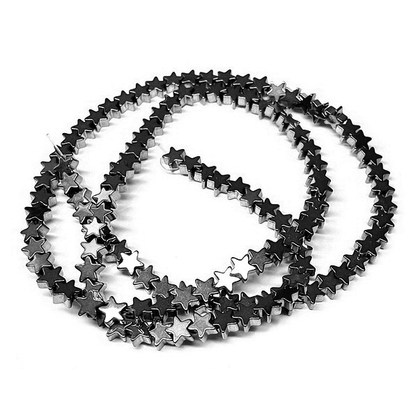 Hematit negru, stelute 6x6x1.8mm-sir 87 buc 1 buc
