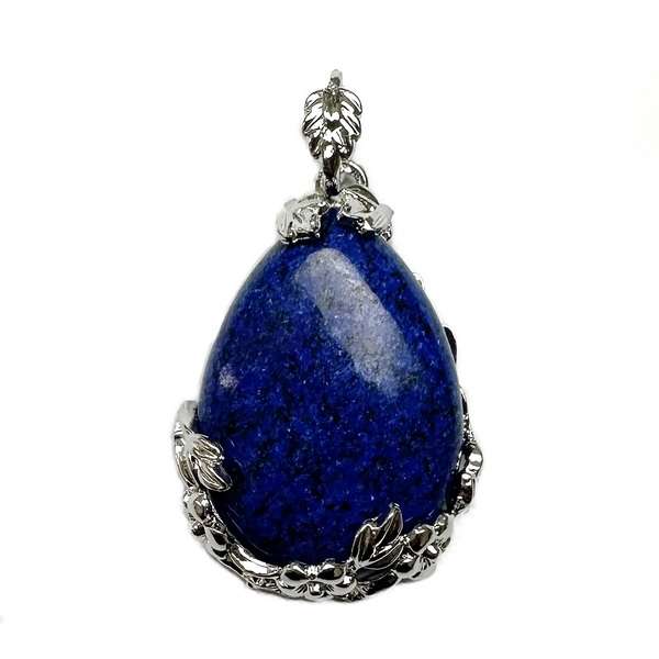Pandantiv metalic cu lapis lazuli, lacrima 47x110~28mm 1 buc