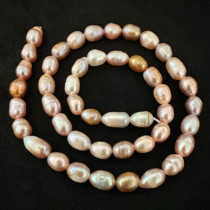 Perle cultura roz si mov, 6~7x6~7mm-sir 46 buc(40 cm)