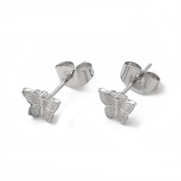 Cercei otel inoxidabil 304, fluturi 7x6mm 1 pereche