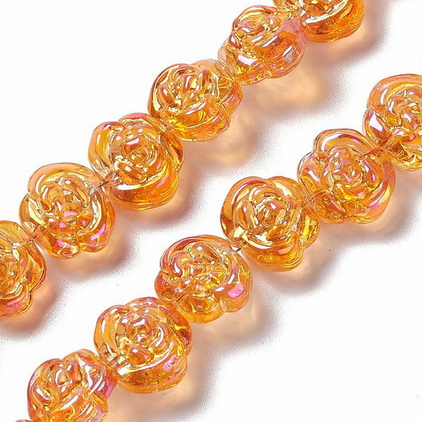 Cristale auriu-roscat, electroplacate, floare 14x12.5x9mm 1 buc
