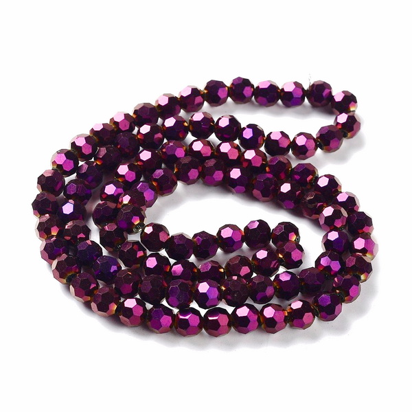 Cristale rotunde 6mm, placate violet-sir 95 buc 1 buc