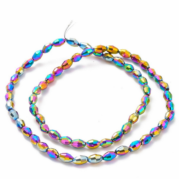 Cristale ovale 6x5mm, electroplacate multicolor-sir 66buc 1 buc