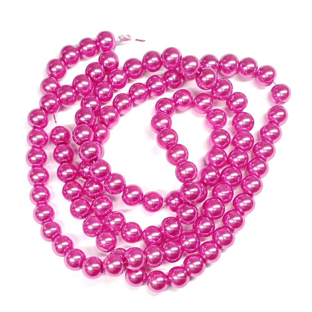 Perle sticla fucsia deschis, 8mm-sir 105 buc 1 buc