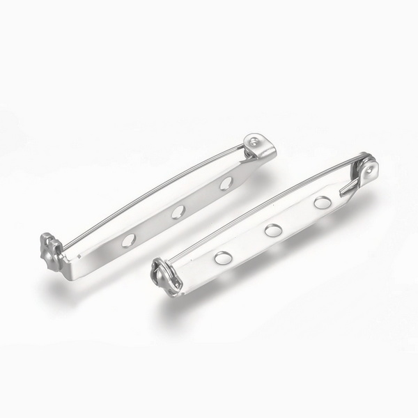 Suport brosa otel inoxidabil 201, 32x7mm, cu siguranta, cu 3 orificii 1 buc