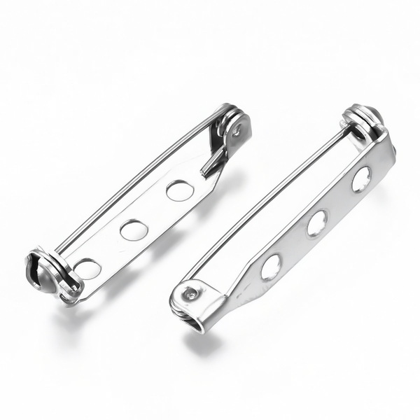 Suport brosa otel inoxidabil 201, 27x6mm, cu siguranta, cu 3 orificii 1 buc