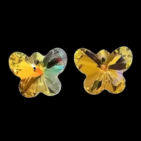 Pandantiv cristal AB, fluture 18x18x9mm 1 buc