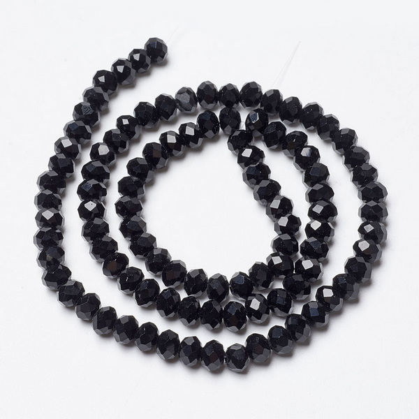 Cristale rondele 4x3mm, negre-sir 110buc 1 buc