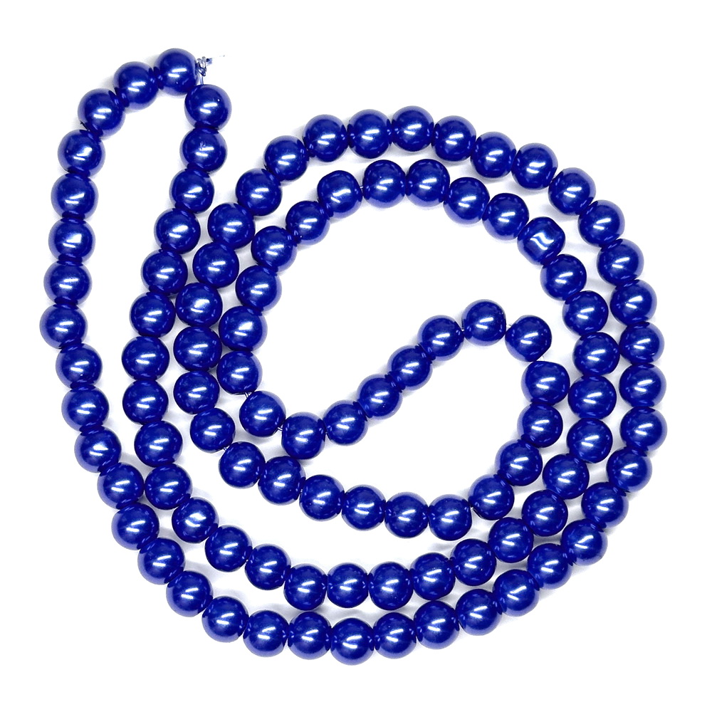 Perle sticla 8mm, albastre-sir 105 buc 1 buc