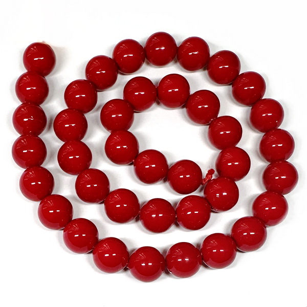 Perle stil Mallorca, rosii, 10 mm-sir 40 buc 1 buc