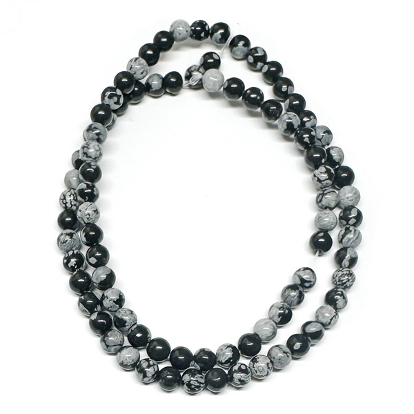 Obsidian fulg de nea, 4mm-sir 83 buc 1 buc