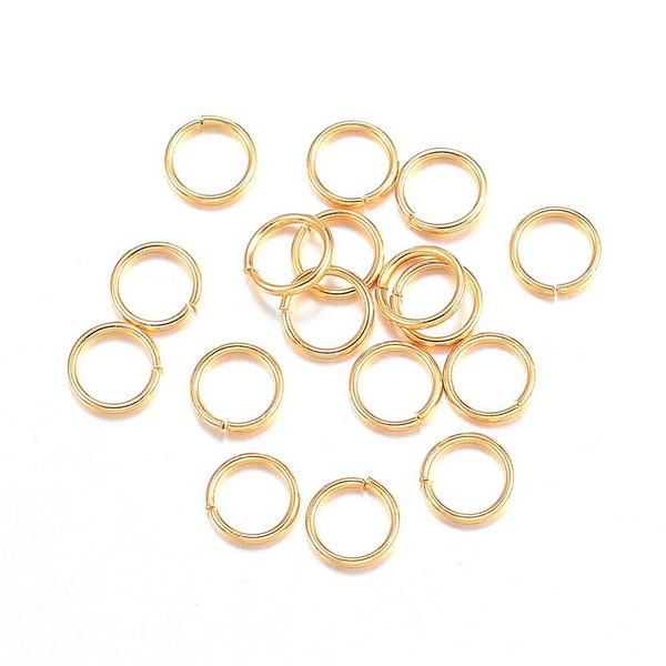 Zale simple otel inoxidabil 304 placate cu aur 18k, 4x0.5mm 50 buc