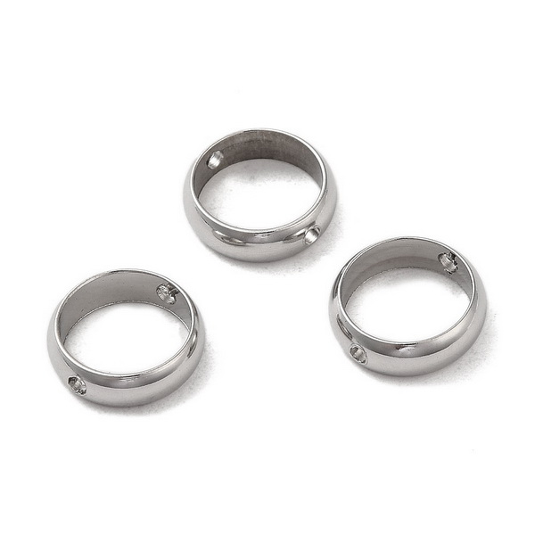 Link/inel de legatura otel inoxidabil 201 argintiu inchis, 10x3mm 1 buc