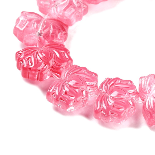 Cristal sticla, foare de lotus magenta, 14x10x7mm 1 buc