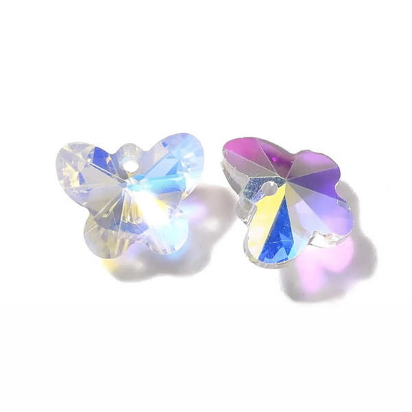 Pandantiv cristal AB, fluture 14x12x6mm 1 buc