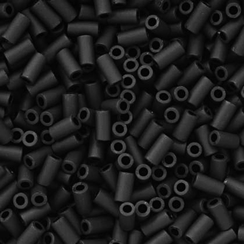 Margele TOHO tubulare, negre, mate, 3mm 20 g