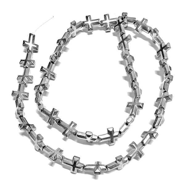 Hematit argintiu cruce 10x8x3mm-sir 39 buc 1 buc