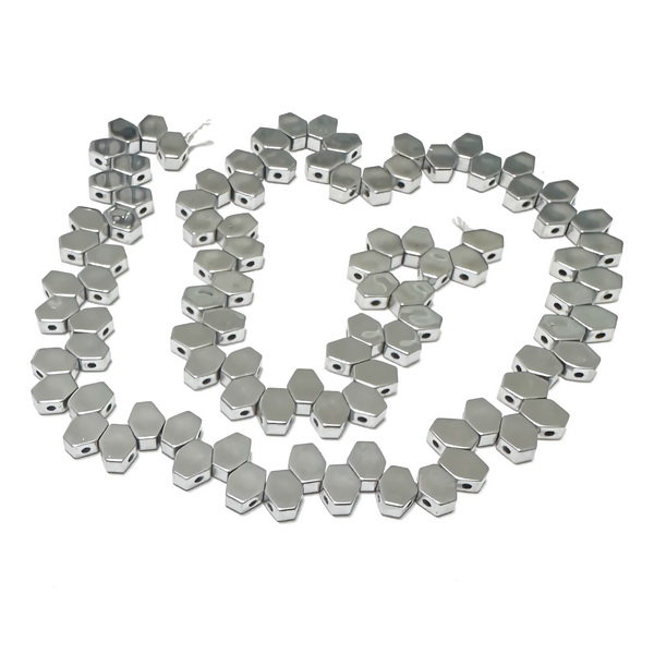 Hematit hexagonal argintiu, 6x4x2.5mm-sir 96 buc 1 buc