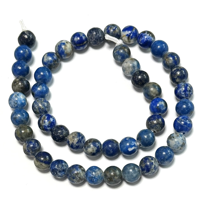 Lapis Lazuli 8mm, orificiul 2mm-sir 46 buc 1 buc