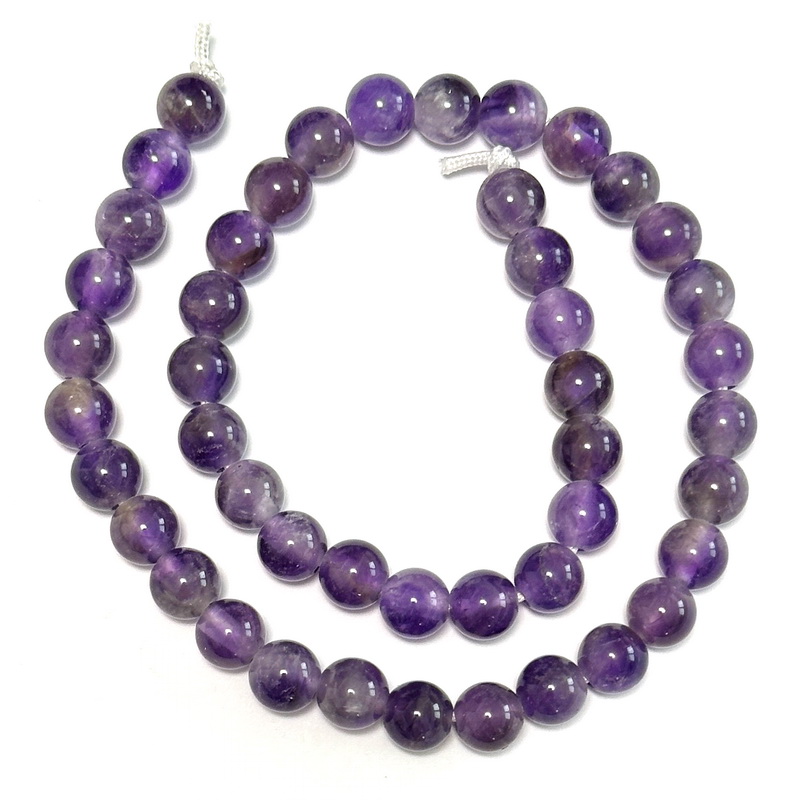 Ametist 8mm, orificiu 2mm-sir 46 buc 1 buc