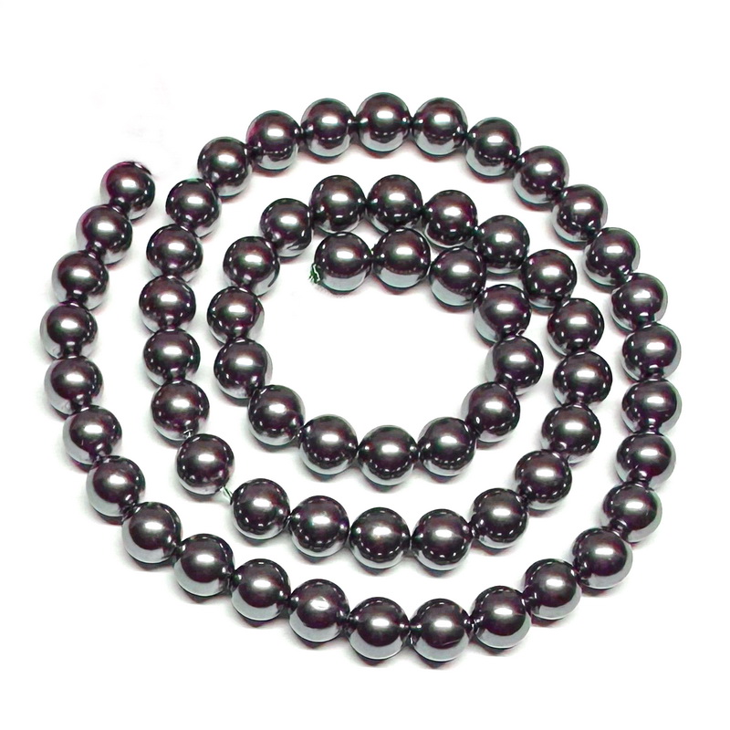 Perle stil Mallorca, violet, 6 mm-sir 64 buc 1 buc
