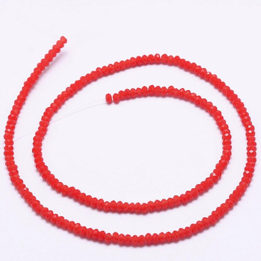 Cristale rondele 2.5x1.5mm, opace, rosii-sir 165-170 buc 1 buc