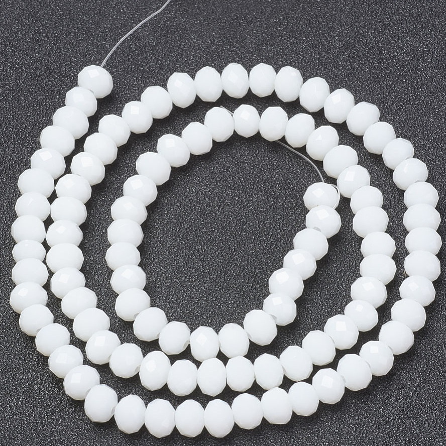 Cristale rondele 2.7x1.5mm, opace, albe-sir 150-160 buc 1 buc